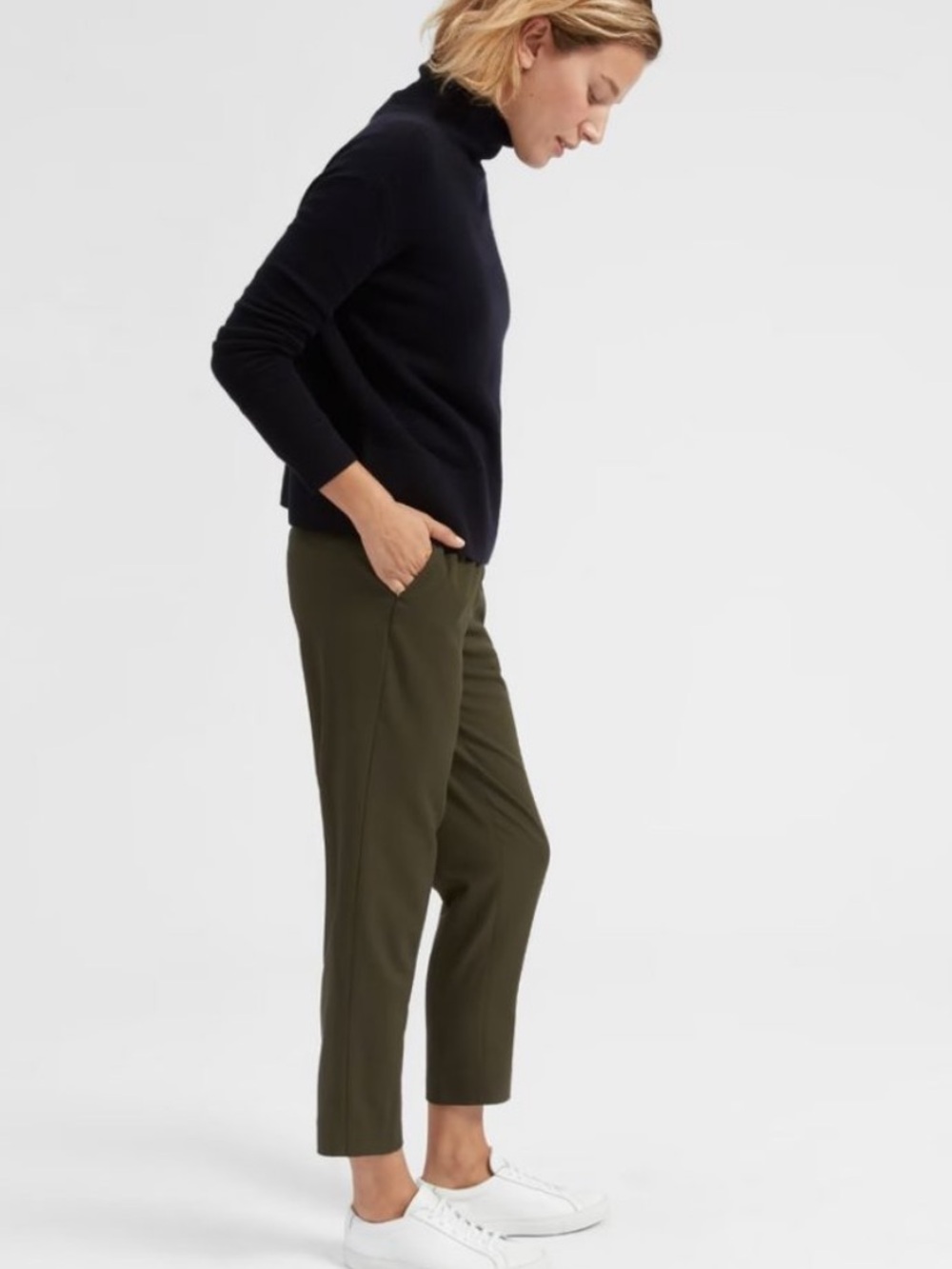 Everlane The Italian GoWeave Easy Pant Surplus Olive Green Casual Neutral 14